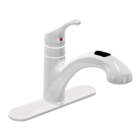 Moen Moen Renzo One Handle White Pull-Out Kitchen Faucet CA87316W